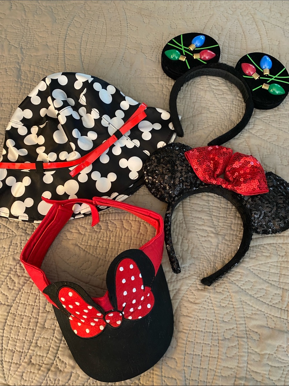 Black & Red Minnie-Inspired Women's Hat and Headband Set